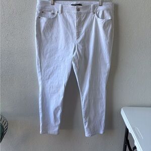 Lauren Ralph Lauren White Premier Straight Cropped Jeans Size 16